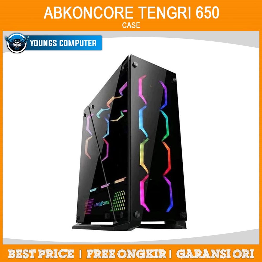 CASE ABKONCORE TENGRI 650 ATX | 6x Temper | PSU Cover LED | 3Fan