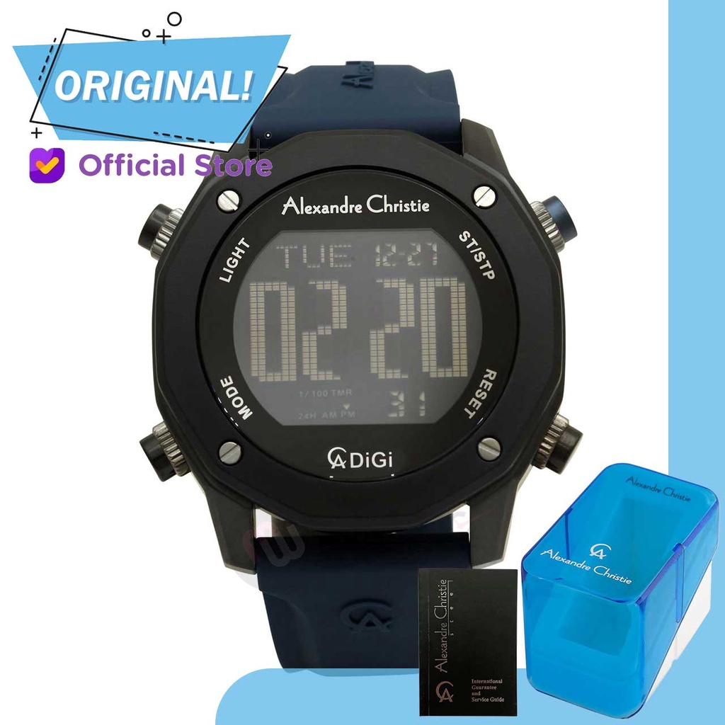 Jam Tangan Pria Digital Alexandre Christie 9377MH AC9377 AC 9377 MH 9377 MHRIPBABU Original Garansi 