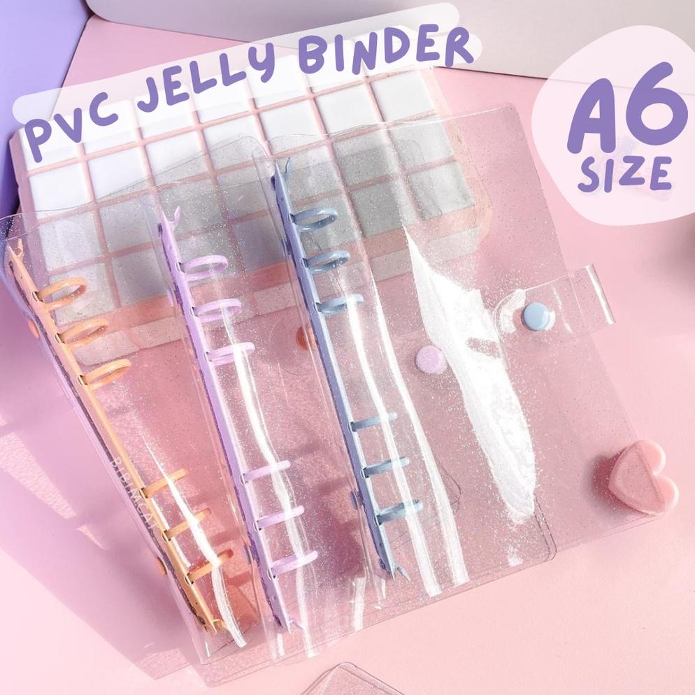 

[YW737] (A6 Size) Binder Keuangan PVC Jelly Cover Case 6 Ring Warna dvh7y