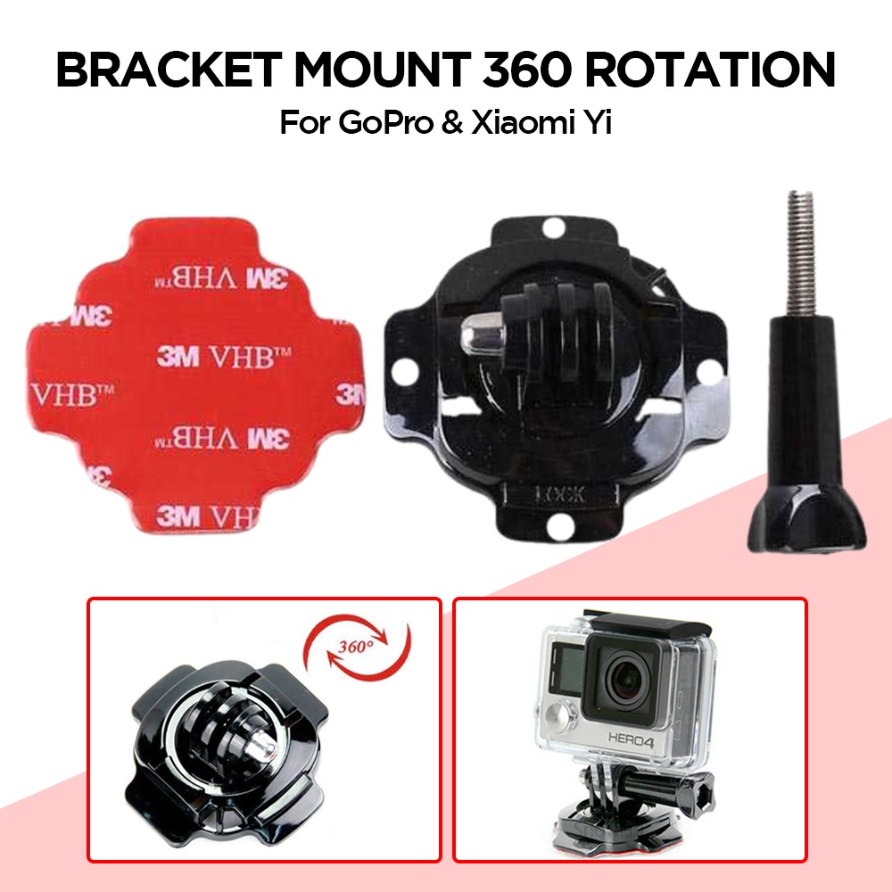 Bracket Mount 360 Rotation for GoPro Xiaomi Yi - OMCSCGBK Black