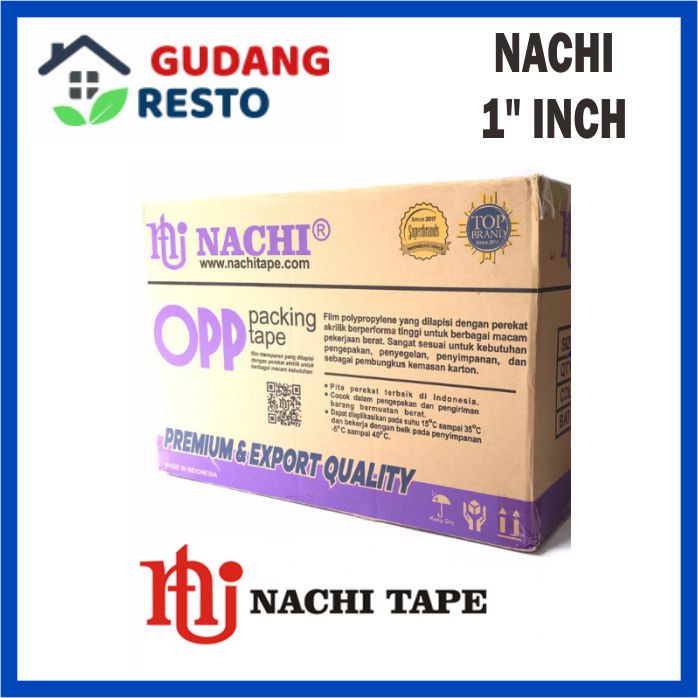 LAKBAN NACHI 1&quot; 100 YARD BENING OPP TAPE TRANSPARAN 24 MM ISOLASI SOLASI PLAKBAN 1 INCH 100 Y ASLI ORIGINAL