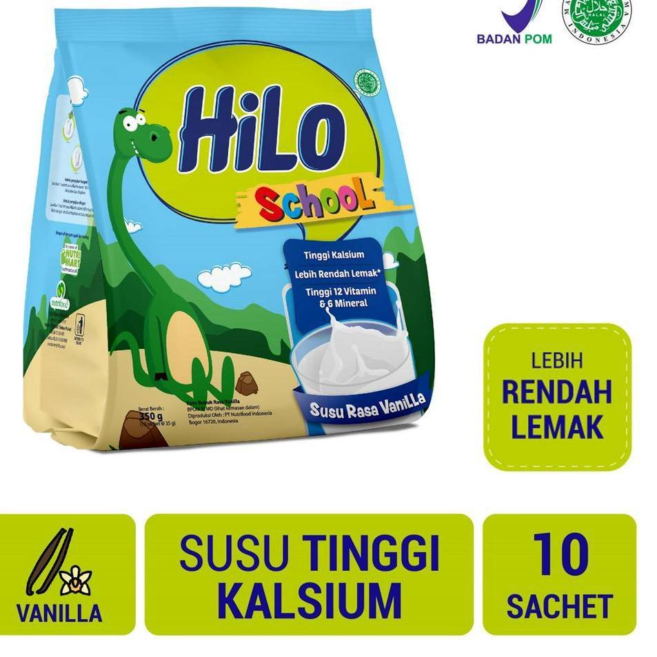 

✨SHOPEE MALL✨ HiLo School Susu Vanilla Gusset 350 gram (10 Sachet) - Susu Tinggi Kalsium murah