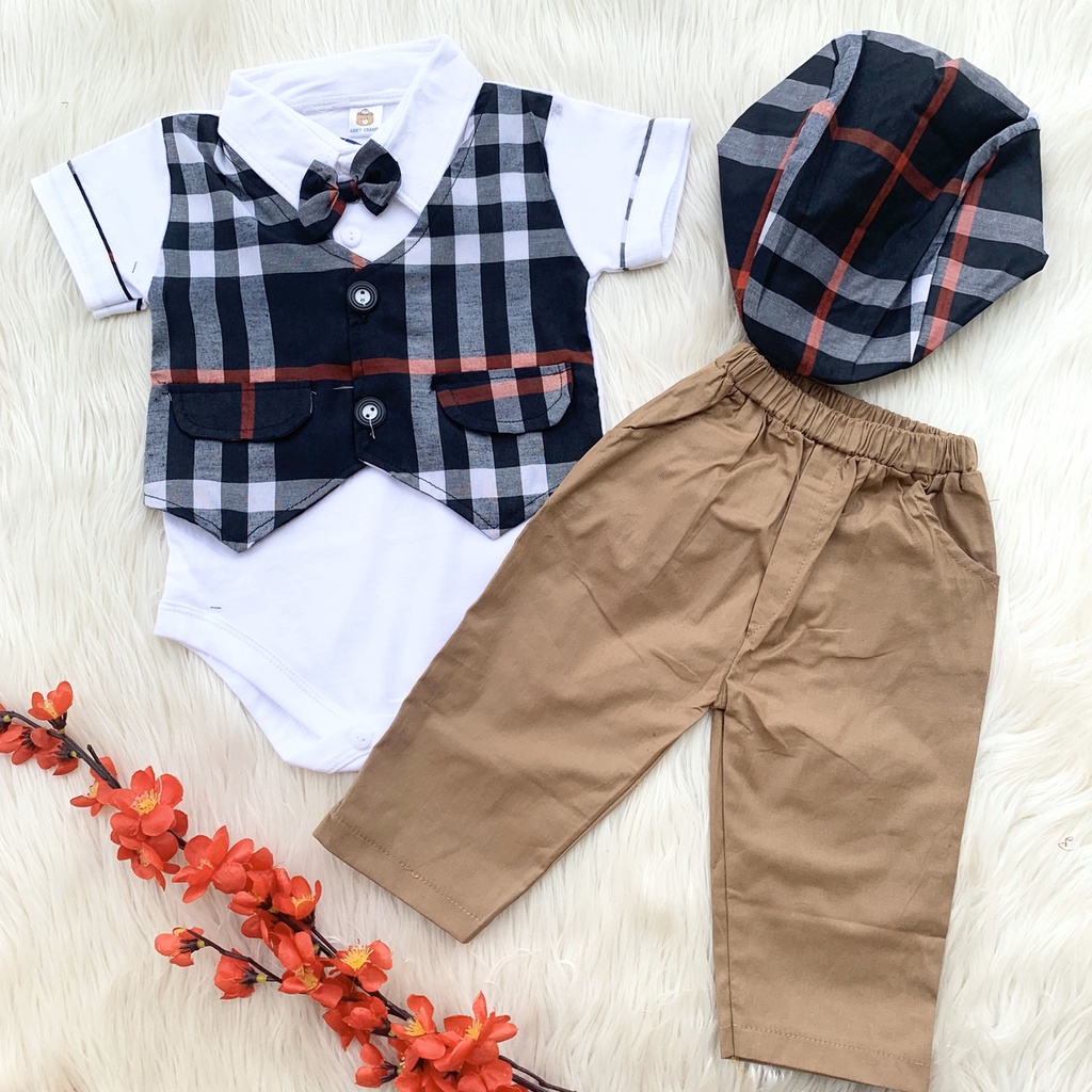 Baju setelan kaos jumper rompi celana dasi topi pergi fashion bayi laki-laki cowok murah keren -dil