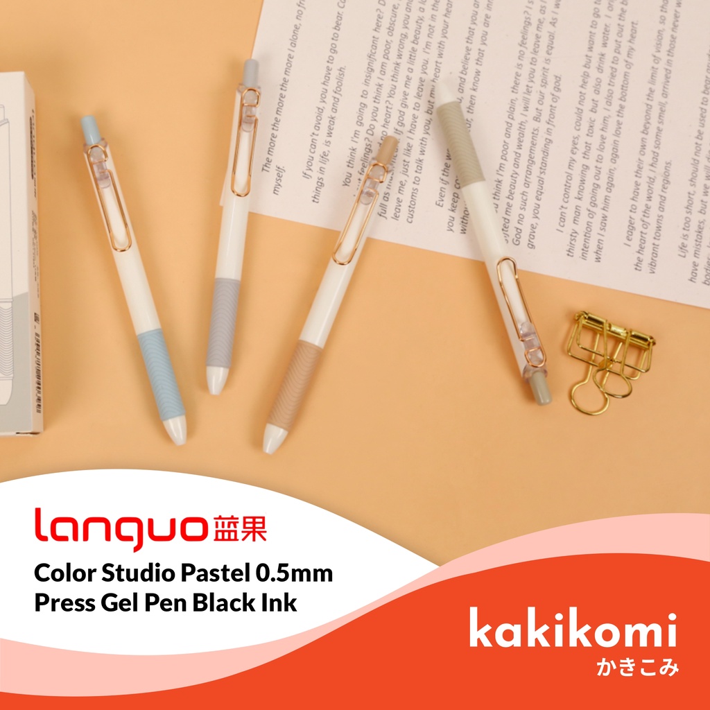 

Pulpen Clicker Gel 0.5mm Languo Color Studio Pastel Pen Tinta Hitam