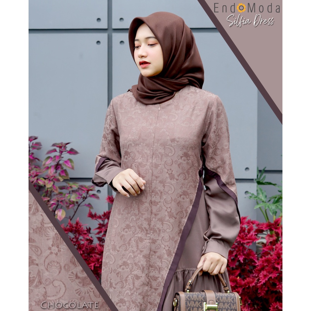 NEW DRESS BAJU ENDOMODA SILFIA PAKAIAN MUSLIM WANITA - GAMIS PAKAIAN BAJU WANITA MUSLIM