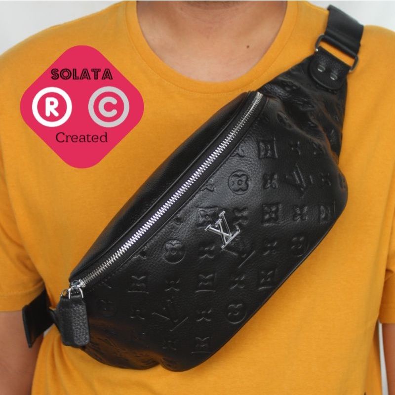 tas slempang kulit asli pria - waistbag pria asli - tas bahu pria