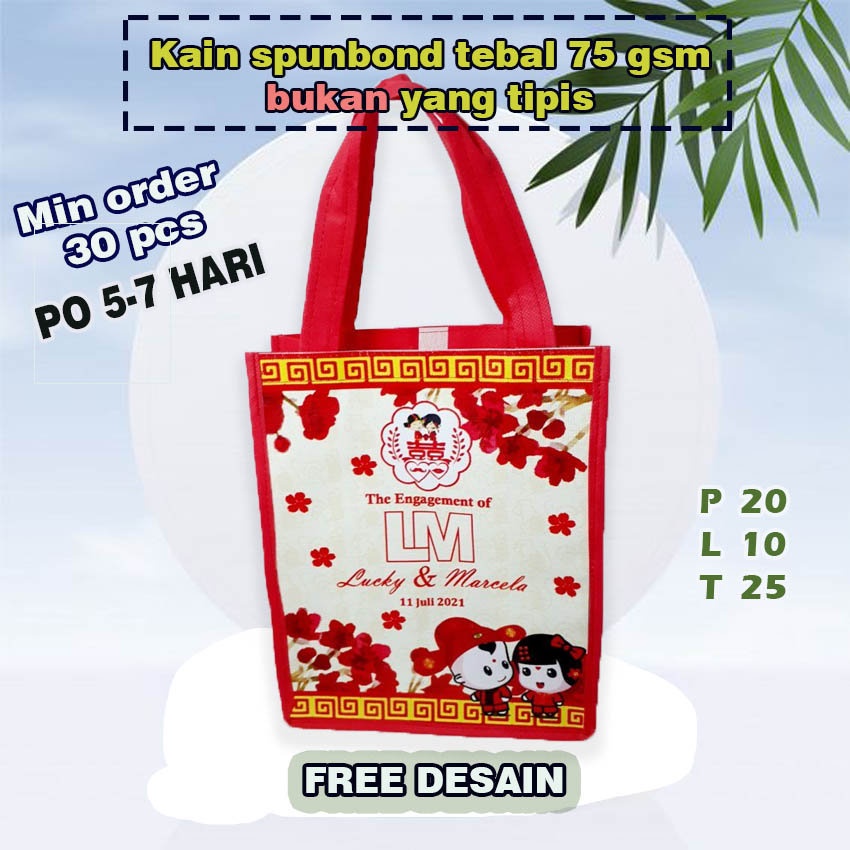 Tas Souvenir Sangjit Custom Nama/ Goodie Bag Sangjit