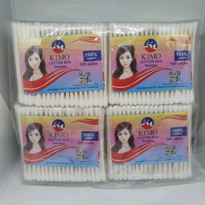 KIMO COTTON BUD Sticks Isi 100 Pembersih Kuping Katembat Membersihkan Telinga Luka Make up Beauty Tools Eyeliner Kutek Ear Cleaning Clean Kotoran Kuping Halus Termurah Murah Best Good Quality Berkualitas Alat Kecantikan Grosir Prakarya Malang
