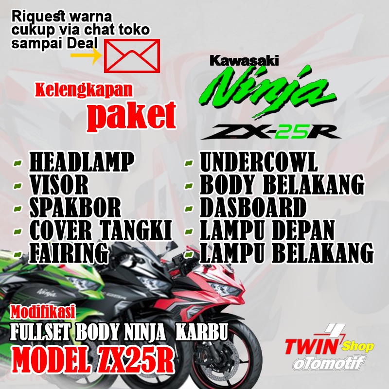 NINJA KARBU BODY NINJA KARBU MODEL ZX25R BODY FAIRING NINJA KARBU BODY BELAKANG NINJA ZX25R BUAT NIN