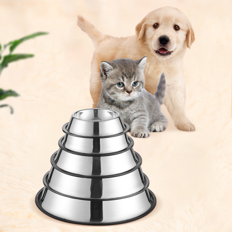 Mangkuk Stainless Kucing Anti Slip mangkok Anjing Besar Pet Bowl Hewan Wadah Tempat Makan