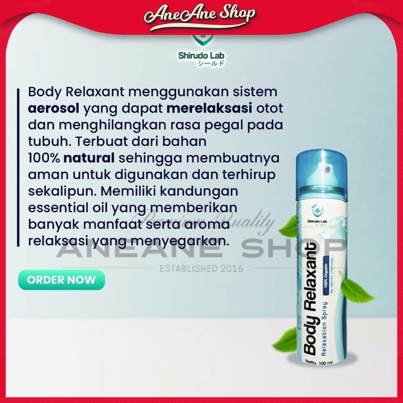 Shirudo Body Relaxant 100ml (Spray Otot)