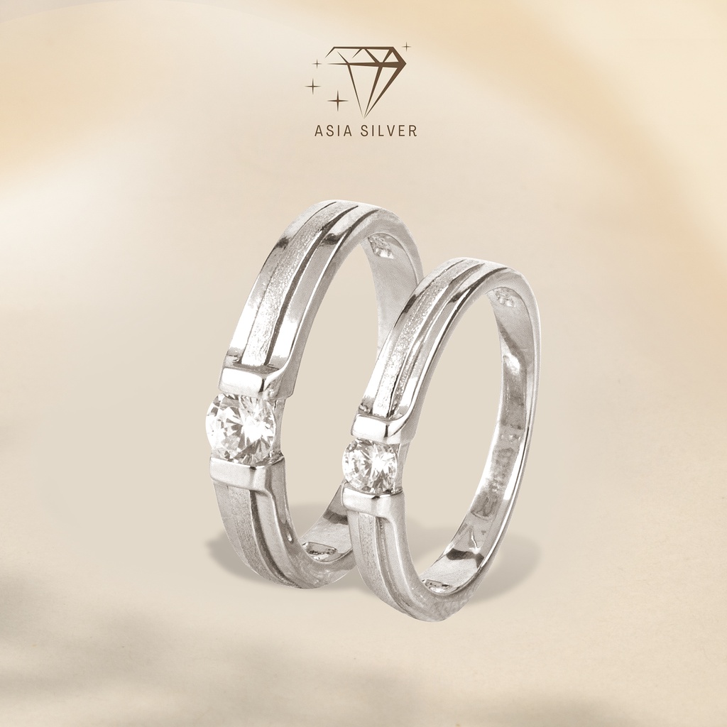Cincin Couple Perak Silver 925 Tunangan Nikah Kawin Wedding Ring | Cincin Wanita / Pria Perak Silver
