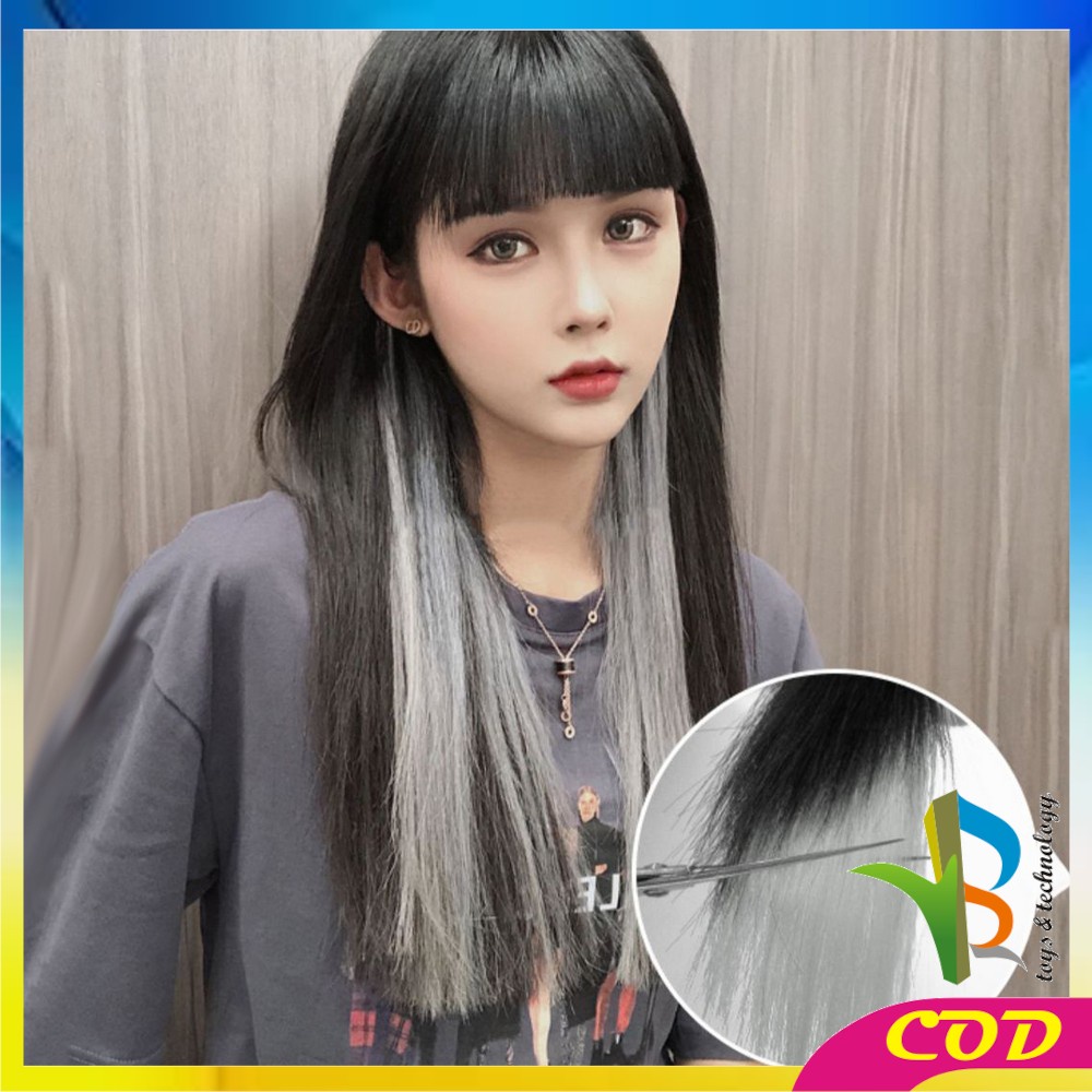 RB-K144 Wig Jepit Rambut Palsu Lurus Panjang Single Hair Extention Colourful Wanita / Klip Wig Rambut Palsu Cewek Korea Warna Warni Hair Clip Import