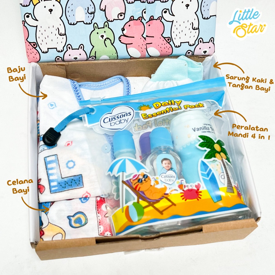 Kado Lahiran Gift Box Hampers Baby Newborn Set Bayi Baru Lahir Unisex 0 6 Bulan Laki Perempuan