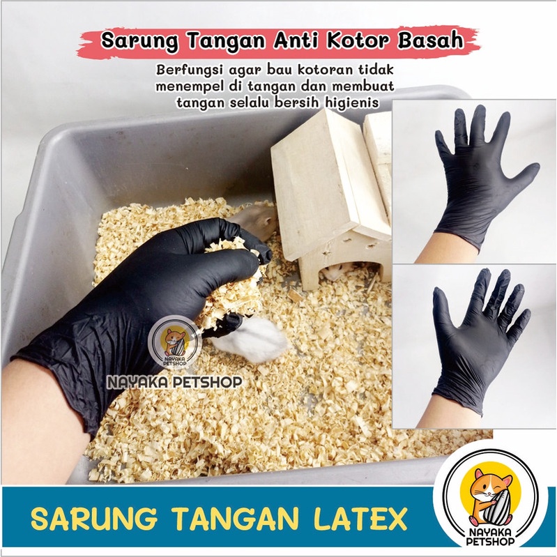 Sarung Tangan Karet Latex Hewan Anti Kotor Basah Hamster Sugar Glider Kucing Musang