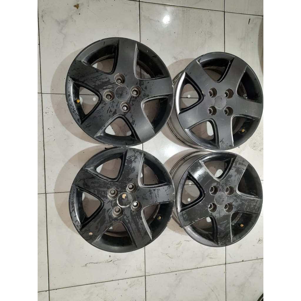 VELG MOBIL BEKAS ORI STANDAR SOLUNA R14X5 4X100 ET40 BLACK