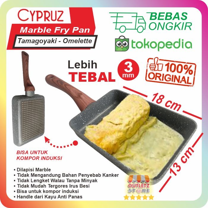 [Wajan] Fry Pan Tamagoyaki Omelette Pan Wajan Omlet Kotak Cypruz [Masak]