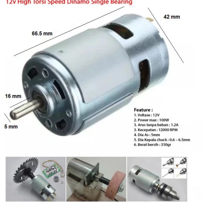 Terlaris Dinamo Motor Dc 775 12V High Torsi Speed Power Tools Fan Dc775