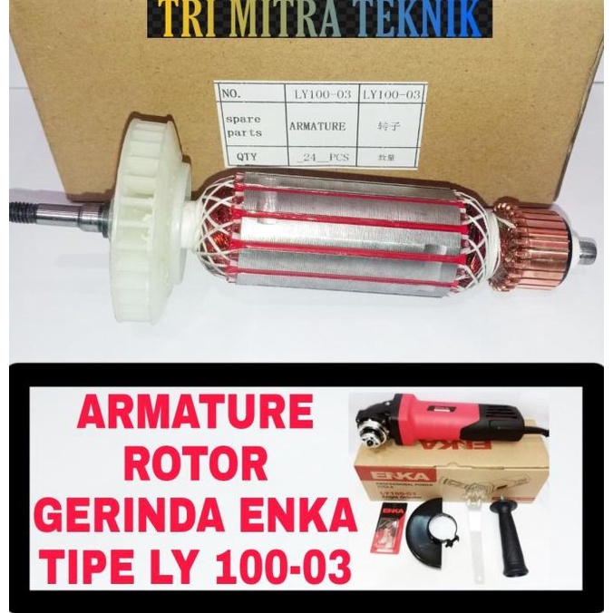 Armature Rotor Gerinda Enka Ly 100-03 Angker Grinda Enka Tipe Ly100-03
