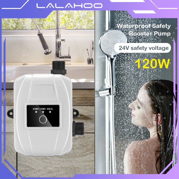 Pompa Pendorong Air Otomatis 120W Mesin Pendorong Air Shower 35L/Min