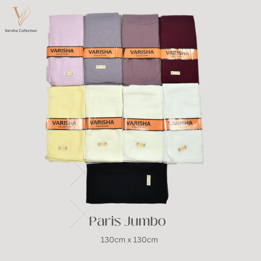 Kerudung Paris Segiempat Jumbo/Paris Polos Varisha Jumbo 130x130