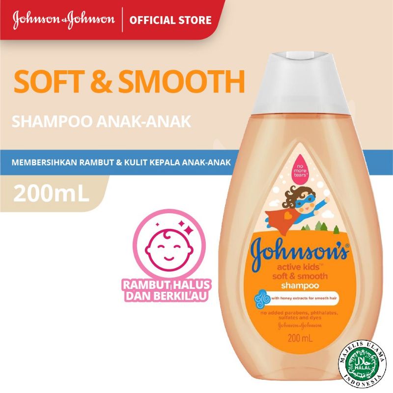 Johnsons Active Kids Shampo Soft &amp; Smoth Shiny Drops Clean &amp; Fresh 200ml