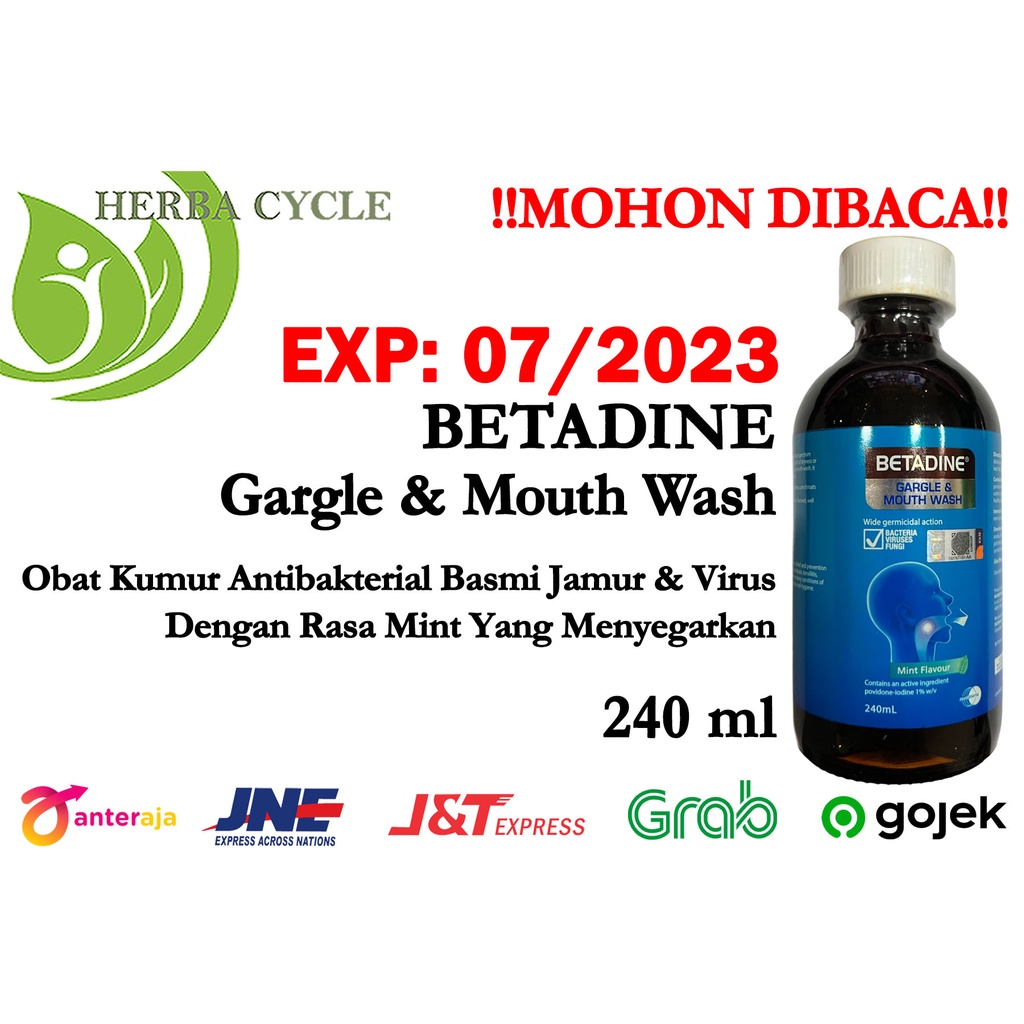 Betadine Gargle Mouthwash Mint 240ml Obat Kumur Cegah Virus Bakteri ORI