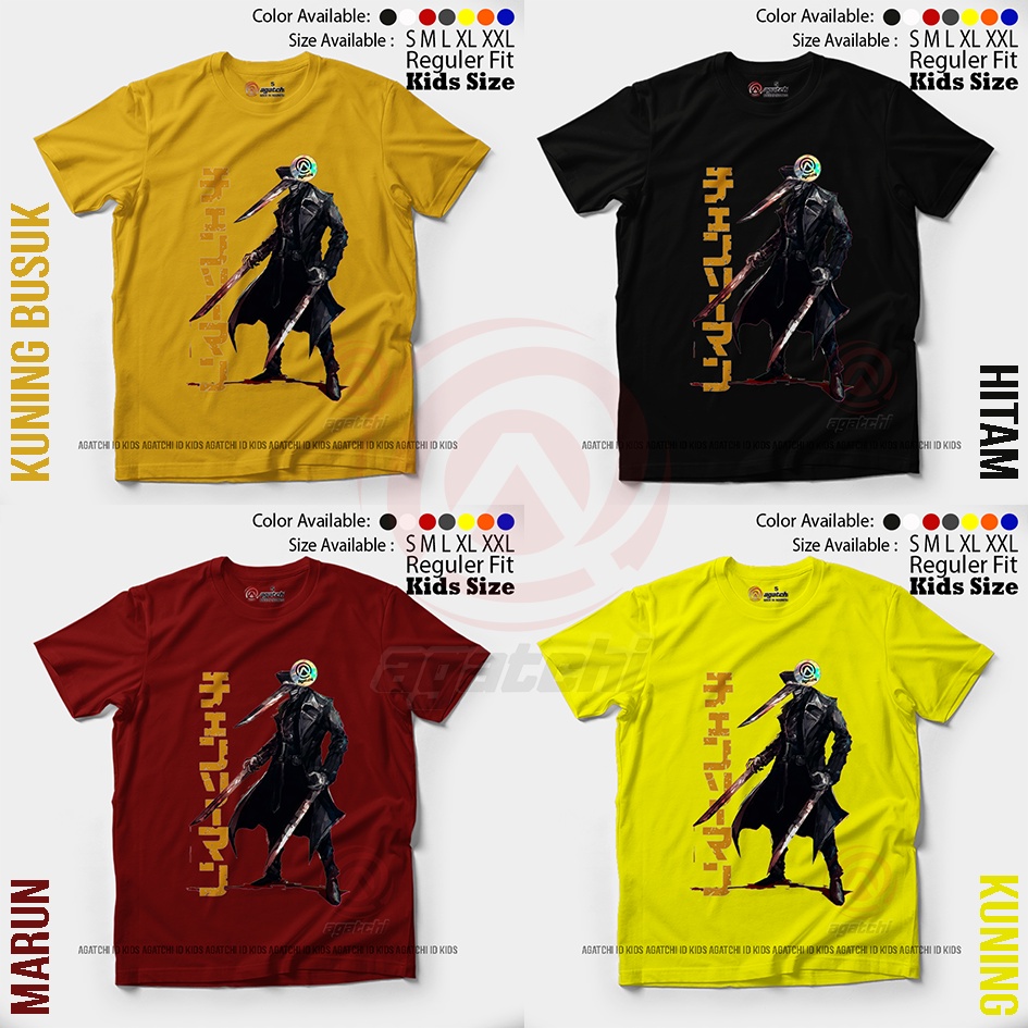 Baju Kaos Atasan Anak Laki-Laki Anime Chainsaw Man - Katana Man