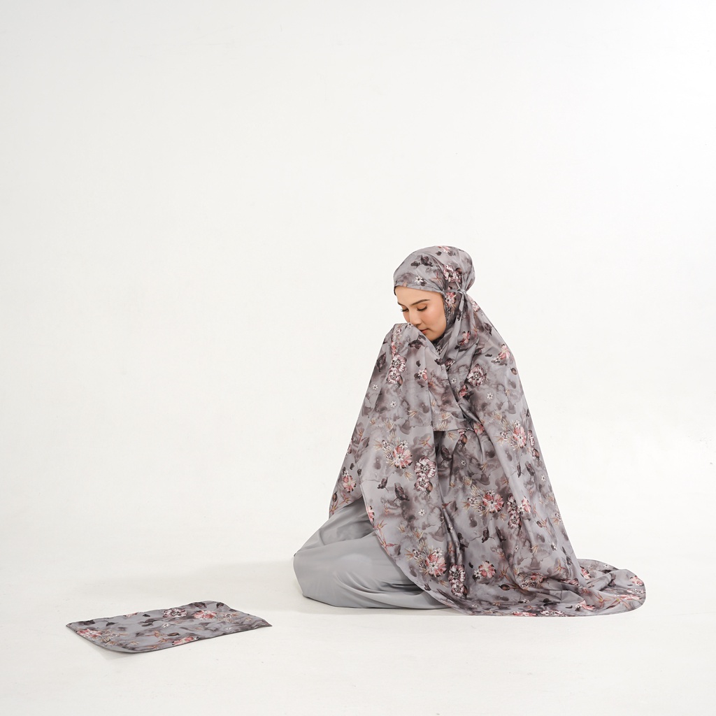 ALIF MUKENA MINI MOTIF PARASUT PREMIUM KOREA TRAVEL - GRAY VIOLET ( MKN-P02-006 )