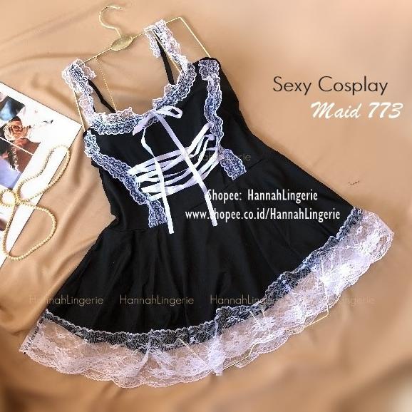 MURAH M-3XL Lingerie Pelayan ART Kostum BigSize Cosplay Costume Pembantu Maid Besar M L XL XXL 3XL 7