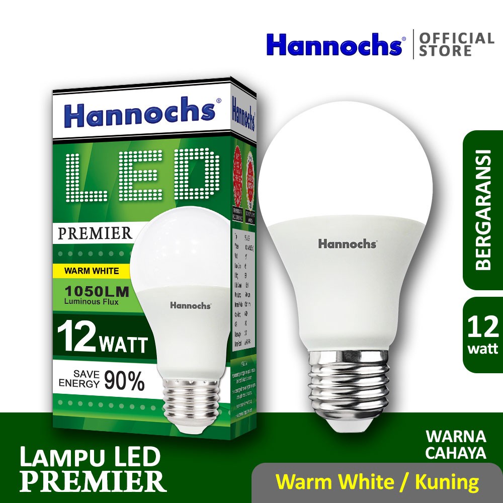 Lampu Led Hannochs Premier 12 Watt Cahaya Kuning