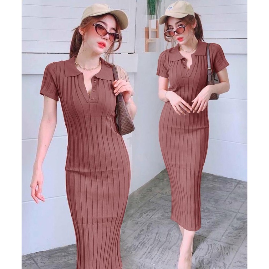 Dress Tifula - Longdress Rajut Wanita Terbaru/Dress rajut press body