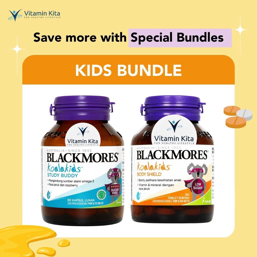 SPECIAL BUNDLE VITAMIN ANAK | BLACKMORES STUDY BODY &amp; BODY SHIELD | vitamin untuk immune dan kesehatan otak anak