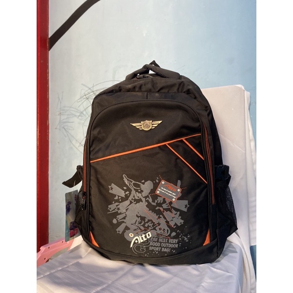 tas sekolah ransel merk alto hitam