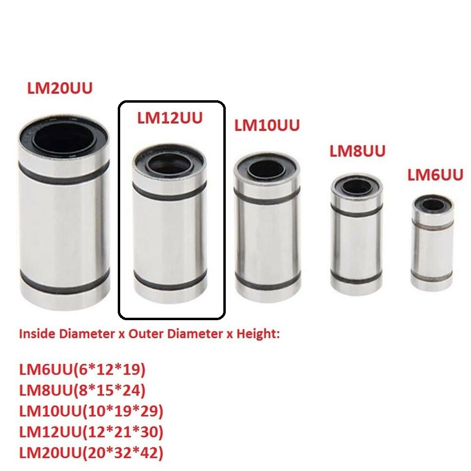 [HAEBOT] LM12UU Linear Motion Bearing Bushing 12mm CNC 3D Printer Mekanik Machine Slider Axis Smooth Rod Besi Klaker