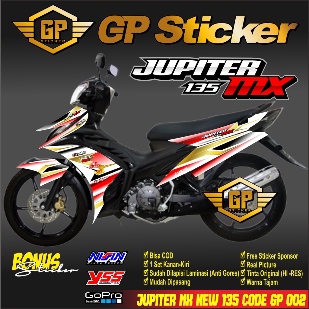 Sticker Striping Jupiter Mx 135 New 2011 - 2016 Variasi Jupiter Mx stiker Jupiter Mx Exciter GP 002