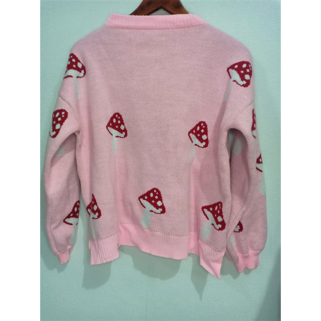 sweater Oblong Dewasa Jamur , Sweater in MUSHROOM knit [PREMIUM]