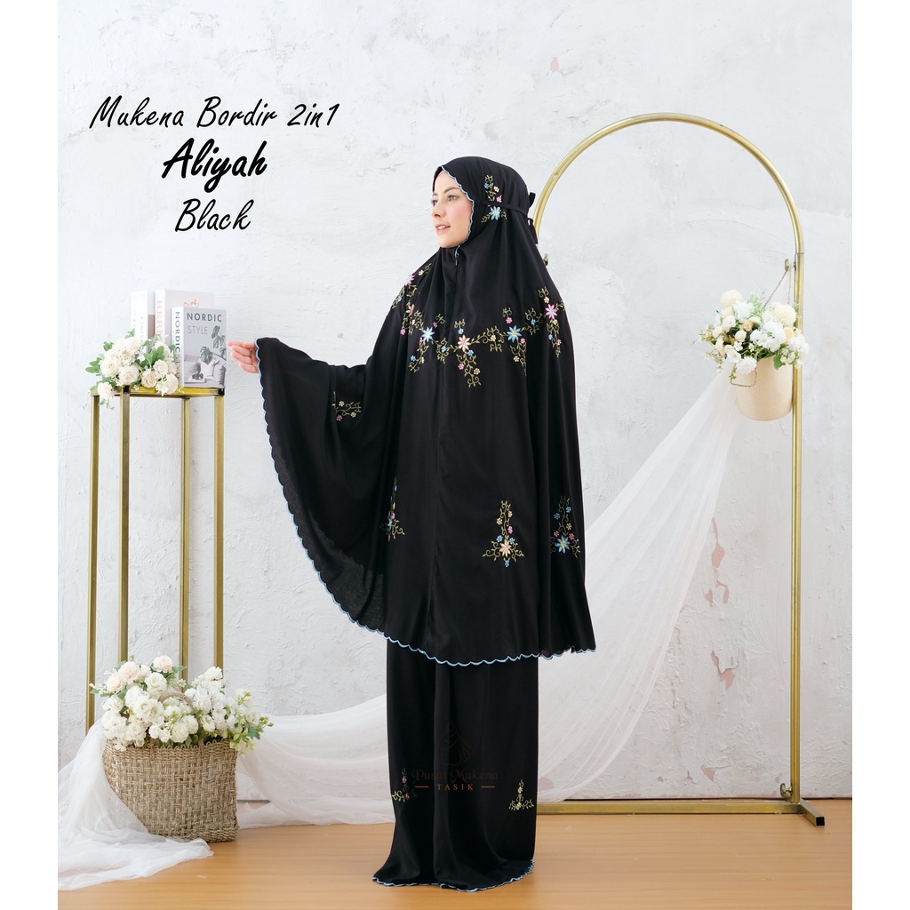 PUSAT GROSIR BELI MUKENA DEWASA 2IN1 JUMBO KATUN RAYON BORDIR MANUAL ALIYAH