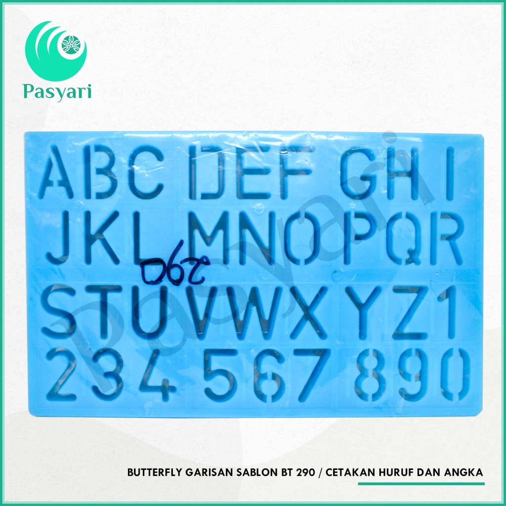 

BUTTERFLY Garisan SABLON BT 290 / Cetakan Huruf dan angka