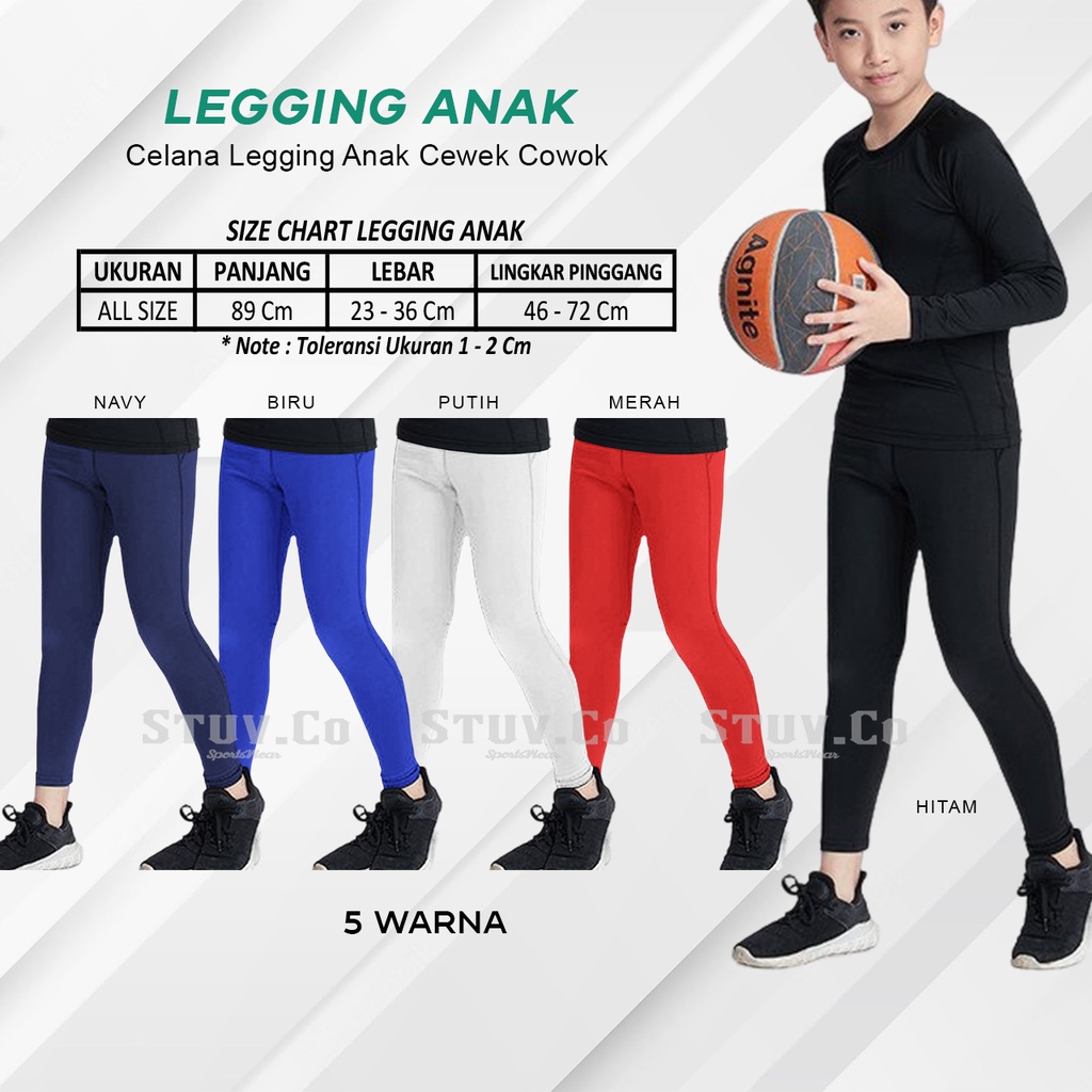 LEGGING ANAK LONGPANTS BASELAYER OLAHRAGA 5 WARNA KEREN