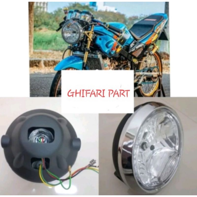 Reflektor Headlamp Lampu Depan Ninja SS Cover Hitam PNP Ninja SS Tiger Vixion New Old Rx King Tiger 
