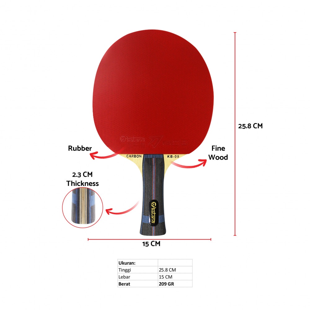 Bat KATANA KB-08 Carbon Bet Tenis Meja Pingpong