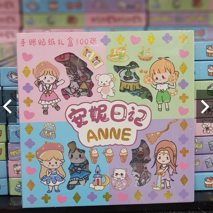 

PROMO!! stiker ANNE MOMO MIX4 color isi 100lbr/ stiker lucu TERBARU