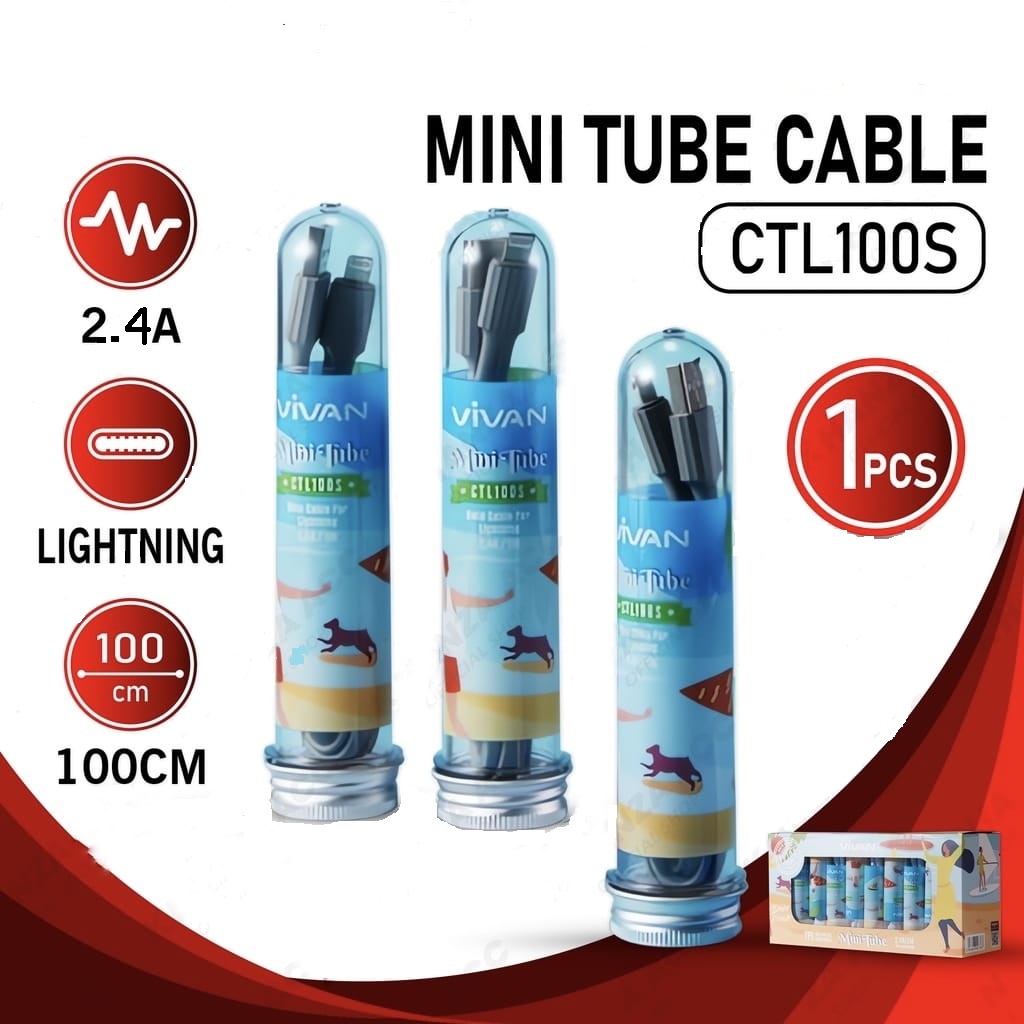 KABEL DATA VIVAN CTL100 IPH 5 6 7 8 X KABEL CHARGER VIVAN IPH KABEL CASAN VIVAN CTL100 ORI