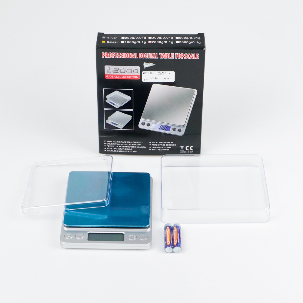 Taffware Digipounds Timbangan Dapur Mini Digital Scale 2000g - 0.1g - i2000 - Silver