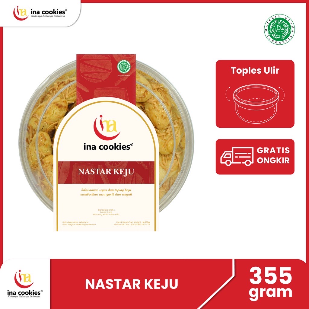 

Ina Cookies Toples Kue Kering Premium Nastar Keju Toples Reguler