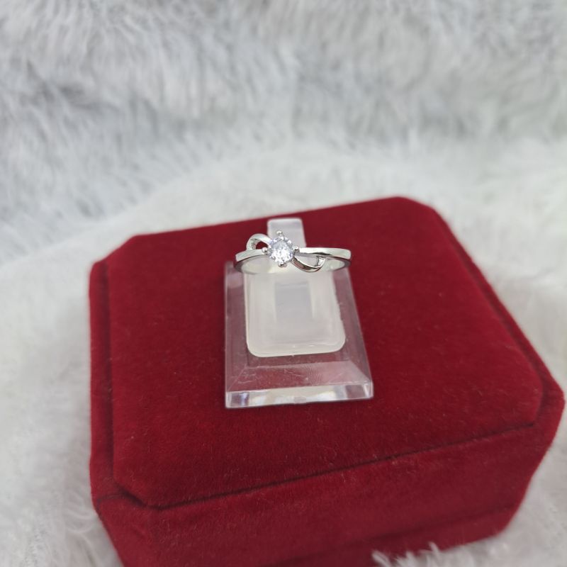 Cincin silver Permata gelombang lapis emas