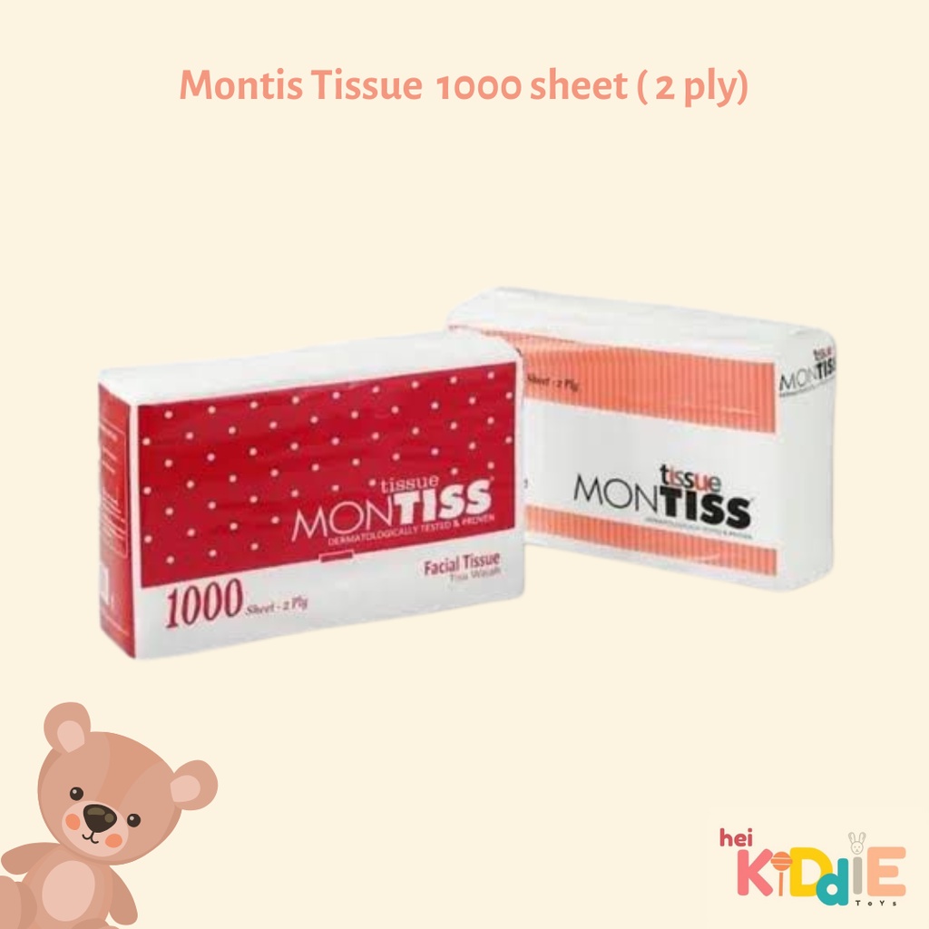 Montiss Facial Tissue 1000 sheets (2 ply)