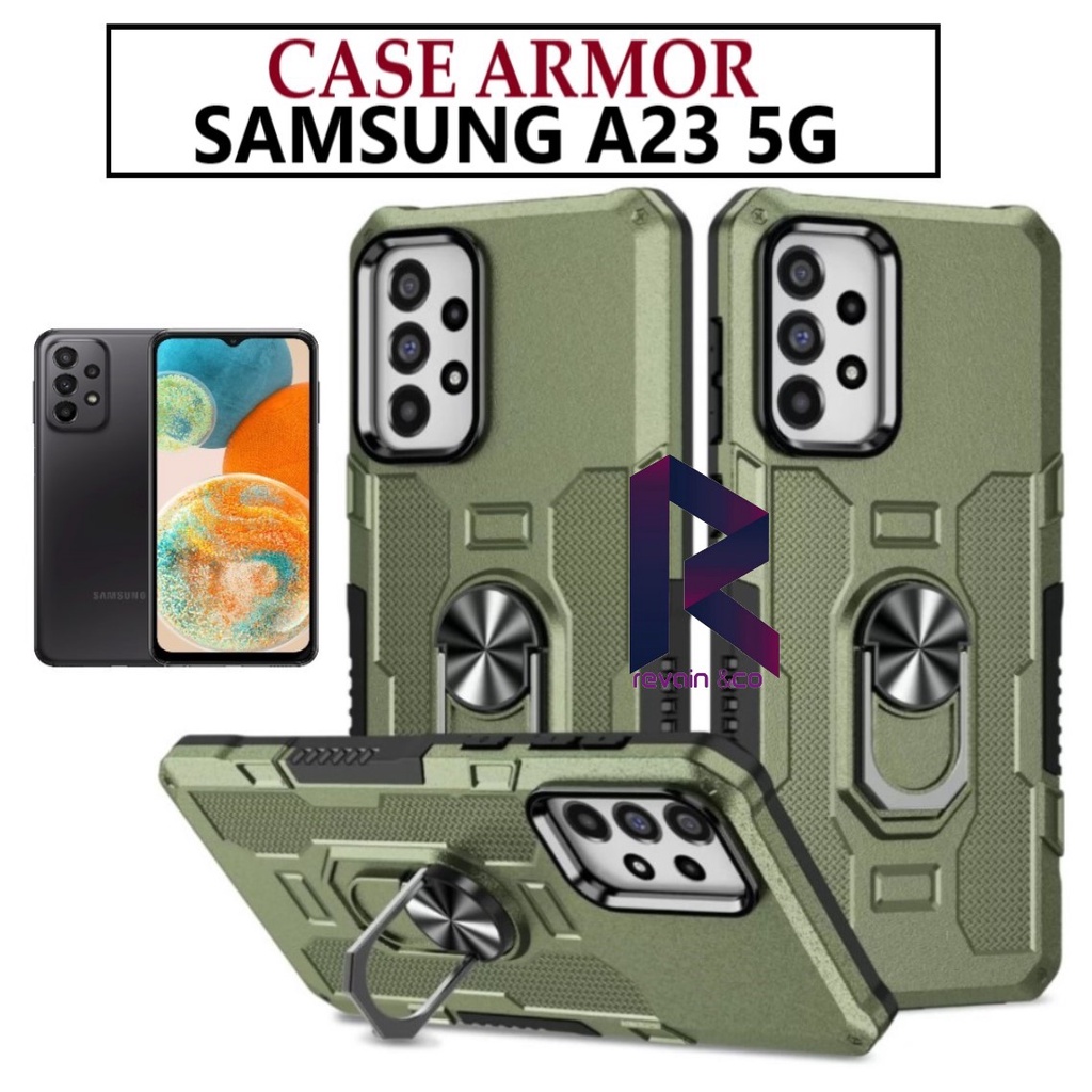 Case Armor SAMSUNG GALAXY A23 5G Iring Cincin Magnetic Kesing Hp Protect kamera Premium Hard Case Standing Robot Pelindung Kamera