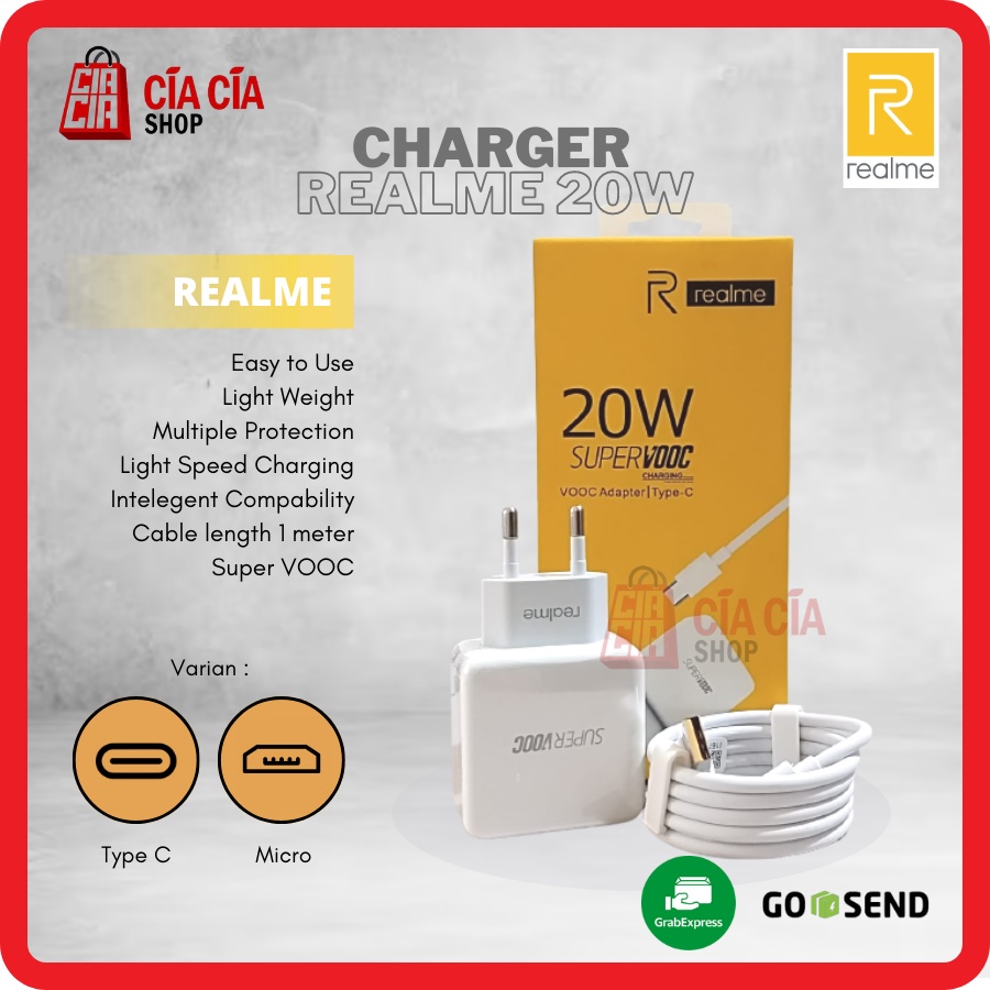 Travel Charger Realme 20W Super VOOC Type C Fast Charging Original Casan Realme Vooc 20W